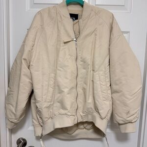 Zara Cream Bomber Jacket
